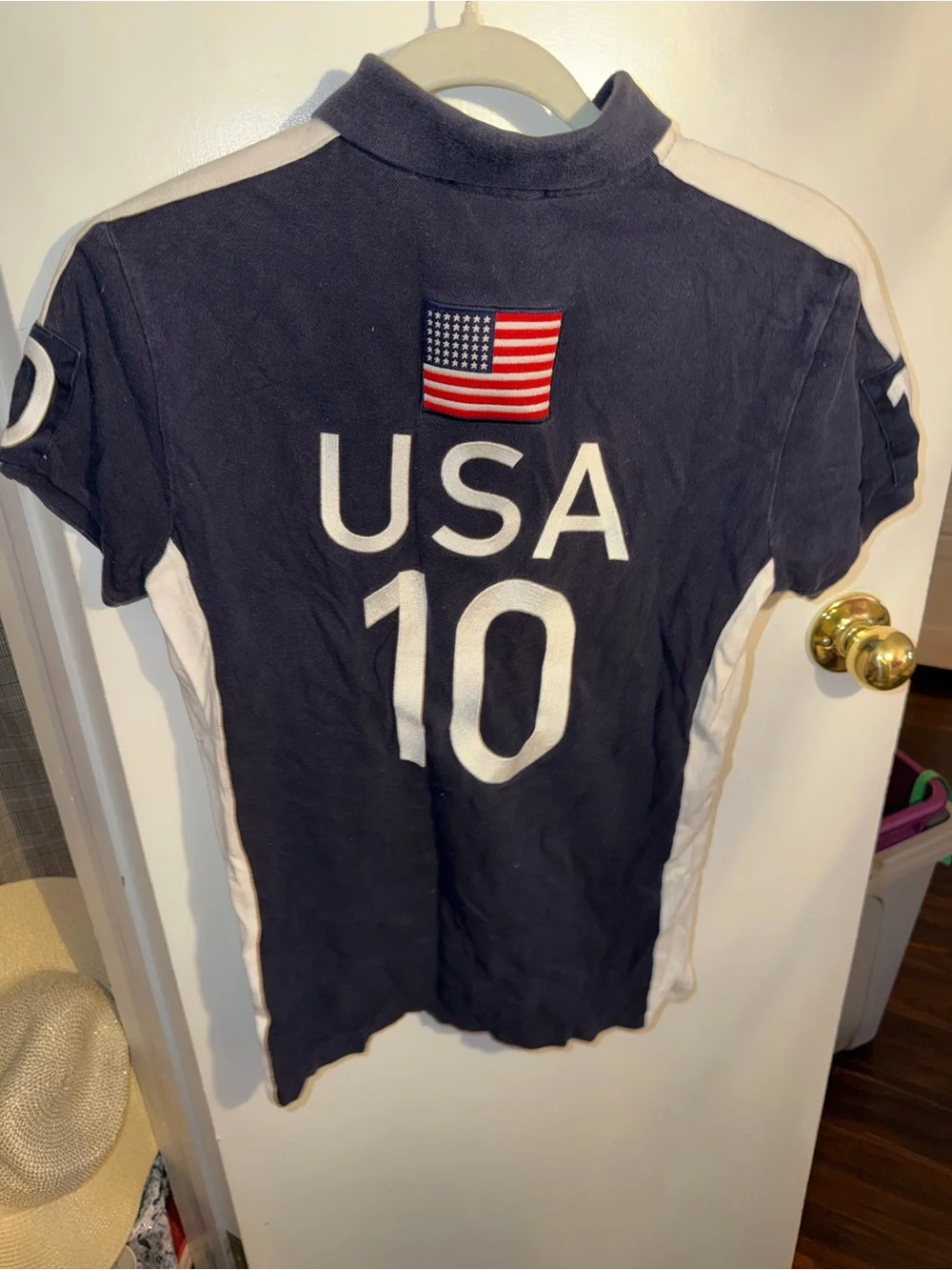 Ralph Lauren Navy Polo Shirt with Gold Logo Tag